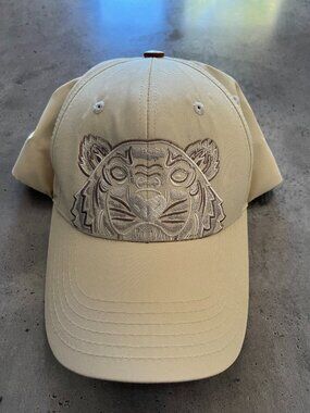 KENZO Tiger Embroidered Baseball Cap - Beige/Khaki
